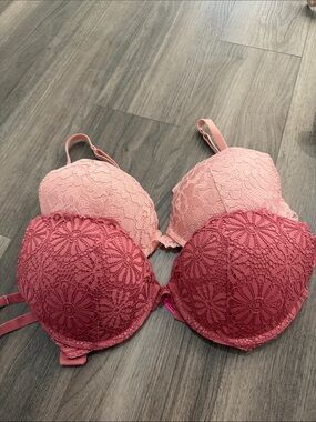 La SENZA Lace Push-Up Bra Set in Light Pink and Rose